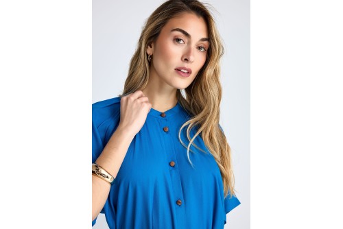 Funky Buddha Φόρεμα Midi Με Ζώνη Γυναικείο (FBL013-100-13-IBIZA-BLUE)