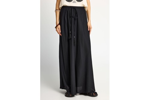 Funky Buddha Elastic Waist Φούστα Maxi Γυναικεία (FBL013-100-14-BLACK)