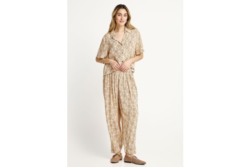 Funky Buddha Loose Παντελόνα Γυναικεία (FBL013-101-02-CLOUD-CREAM)