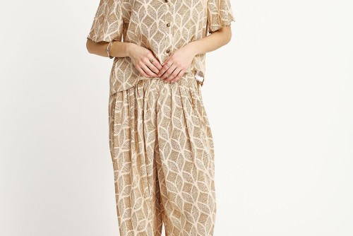 Funky Buddha Loose Παντελόνα Γυναικεία (FBL013-101-02-CLOUD-CREAM)