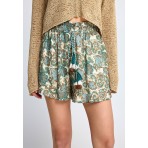 Funky Buddha Floral Γυναικείο Casual Σορτς Πετρόλ, Εκρού, Καφέ