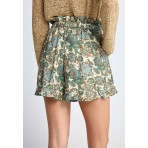Funky Buddha Floral Γυναικείο Casual Σορτς Πετρόλ, Εκρού, Καφέ