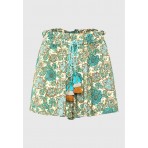 Funky Buddha Floral Γυναικείο Casual Σορτς Πετρόλ, Εκρού, Καφέ