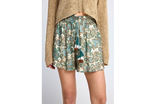 Funky Buddha Floral Σορτς Casual Γυναικείο (FBL013-101-03-BLUE-HEAVEN)