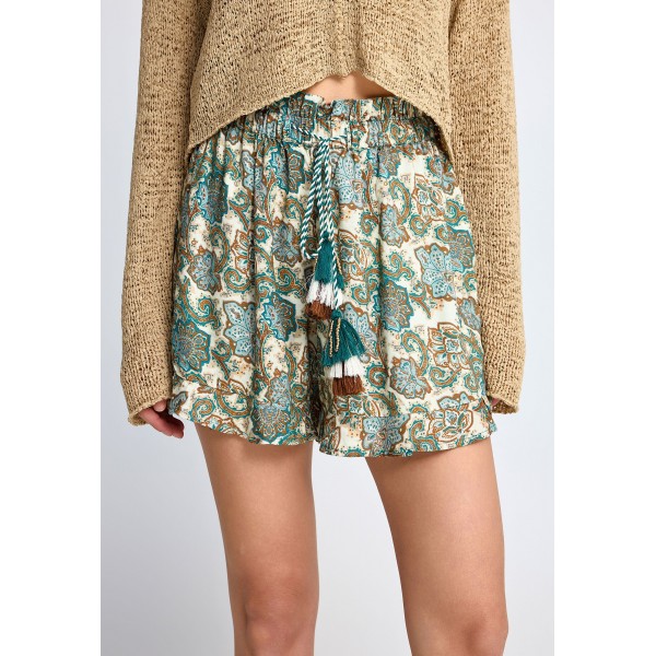 Funky Buddha Floral Σορτς Casual Γυναικείο (FBL013-101-03-BLUE-HEAVEN)