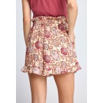 Funky Buddha Floral Γυναικείο Casual Σορτς Εκρού, Ροζ, Φούξια, Καφέ