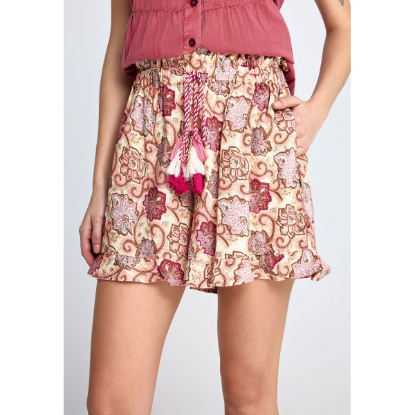 Funky Buddha Floral Σορτς Casual Γυναικείο (FBL013-101-03-PINK-LEMONADE)