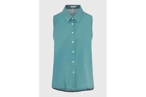 Funky Buddha Viscose Πουκάμισο Αμάνικο Γυναικείο (FBL013-101-05-GREEN-LAKE)