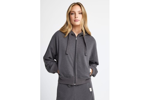 Funky Buddha Ζακέτα Βαμβακερή Γυναικεία (FBL013-101-06-ANTHRACITE)