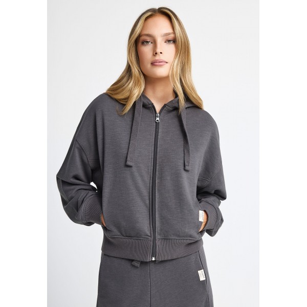 Funky Buddha Ζακέτα Βαμβακερή Γυναικεία (FBL013-101-06-ANTHRACITE)