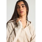 Funky Buddha Γυναικεία Βαμβακερή Ζακέτα με Κουκούλα Εκρού