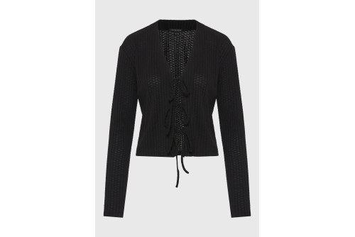 Funky Buddha Rib Ζακέτα Πλεκτή Γυναικεία (FBL013-101-07-BLACK)