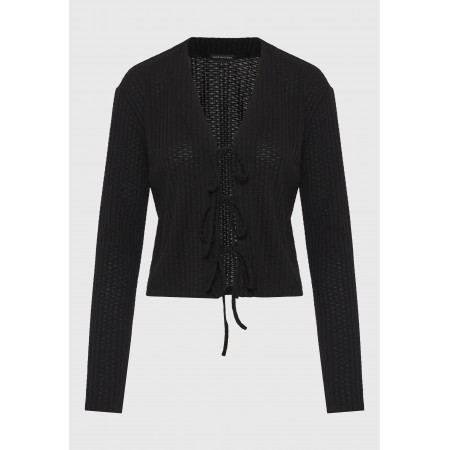 Funky Buddha Γυναικεία Μακρυμάνικη Μπλούζα Μαύρη