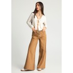 Funky Buddha Γυναικεία Μακρυμάνικη Μπλούζα Εκρού