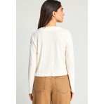 Funky Buddha Γυναικεία Μακρυμάνικη Μπλούζα Εκρού