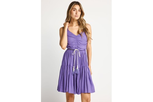 Funky Buddha Φόρεμα Mini Γυναικείο (FBL013-101-13-DUSTY-LAVENDER)