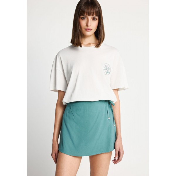 Funky Buddha Side Tie Φούστα Mini Γυναικεία (FBL013-101-14-GREEN-LAKE)