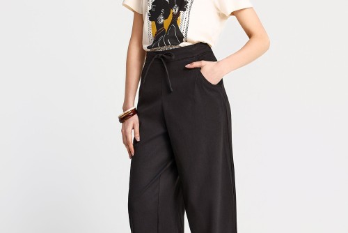 Funky Buddha Παντελόνι Casual Γυναικείο (FBL013-102-02-BLACK)