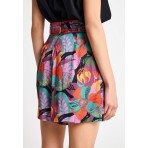 Funky Buddha Floral Γυναικείο Σορτς με Ζώνη Πολύχρωμο