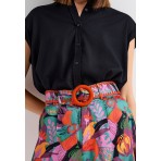 Funky Buddha Floral Γυναικείο Σορτς με Ζώνη Πολύχρωμο