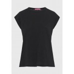 Funky Buddha Γυναικεία Κοντομάνικη Μπλούζα Μαύρη