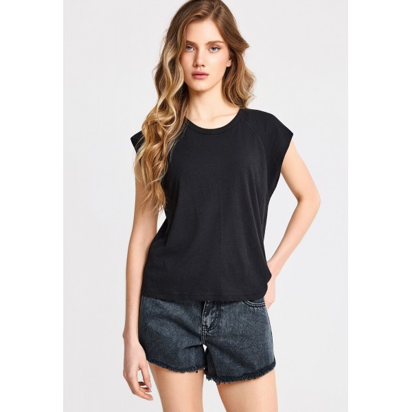 Funky Buddha The Basics Collection T-Shirt Γυναικείο (FBL013-102-04-BLACK)
