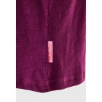 Funky Buddha Γυναικεία Κοντομάνικη Μπλούζα Μωβ