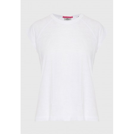 Funky Buddha Γυναικεία Κοντομάνικη Μπλούζα Λευκή