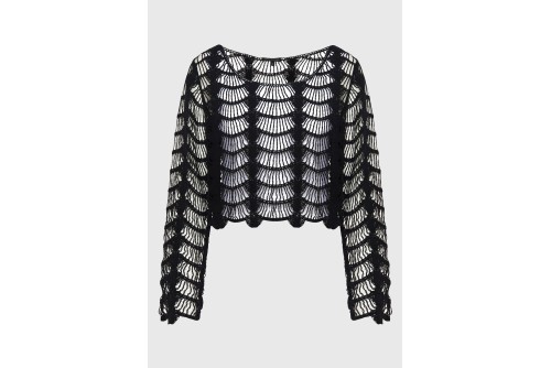 Funky Buddha Μπλούζα Πλεκτή Γυναικεία (FBL013-102-07-BLACK)