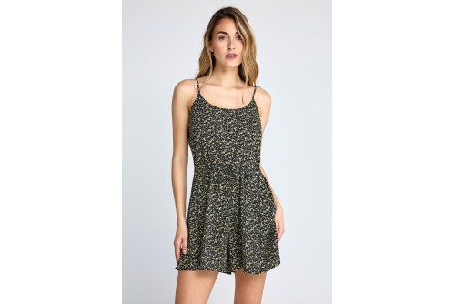 Funky Buddha Floral Ολόσωμο Σορτς Γυναικείο (FBL013-102-12-BLACK)