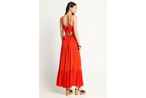 Funky Buddha Φόρεμα Maxi Γυναικείο (FBL013-102-13-SPICY-ORANGE)