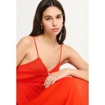Funky Buddha Γυναικείο Αμάνικο Φόρεμα Maxi με Τιράντες Πορτοκαλί