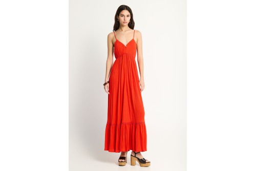 Funky Buddha Φόρεμα Maxi Γυναικείο (FBL013-102-13-SPICY-ORANGE)