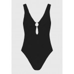 Funky Buddha Towel Pattern Γυναικείο Ολόσωμο Μαγιό Μαύρο