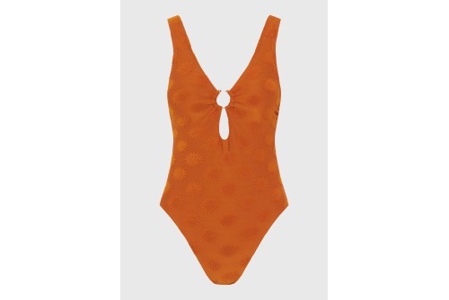 Funky Buddha Towel Pattern Μαγιό Ολόσωμο Γυναικείο (FBL013-102-16-SPICY-PUMPKIN)