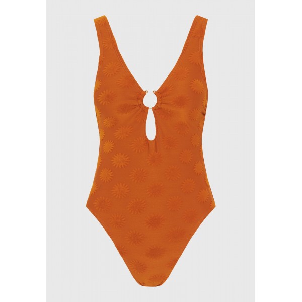Funky Buddha Towel Pattern Μαγιό Ολόσωμο Γυναικείο (FBL013-102-16-SPICY-PUMPKIN)
