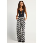 Funky Buddha Γυναικεία Παντελόνα Εκρού, Μαύρη, Γκρι