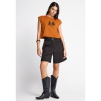 Funky Buddha Γυναικεία Casual Βερμούδα Μαύρη
