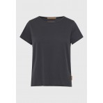 Funky Buddha The Basics Collection Γυναικείο Κοντομάνικο T-Shirt Ανθρακί