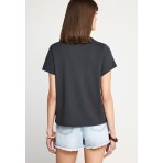 Funky Buddha The Basics Collection Γυναικείο Κοντομάνικο T-Shirt Ανθρακί