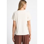 Funky Buddha The Basics Collection Γυναικείο Κοντομάνικο T-Shirt Εκρού