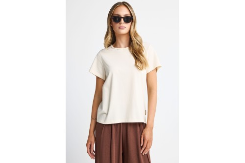 Funky Buddha The Basics Collection T-Shirt Γυναικείο (FBL013-103-04-CHALK)