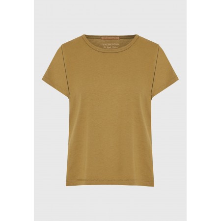 Funky Buddha The Basics Collection Γυναικείο Κοντομάνικο T-Shirt Λαδί