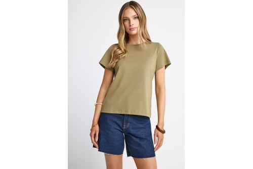 Funky Buddha The Basics Collection T-Shirt Γυναικείο (FBL013-103-04-GREEN-MOSS)