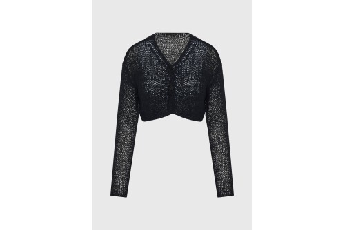 Funky Buddha Short Woven Ζακέτα Πλεκτή Γυναικεία (FBL013-103-07-BLACK)