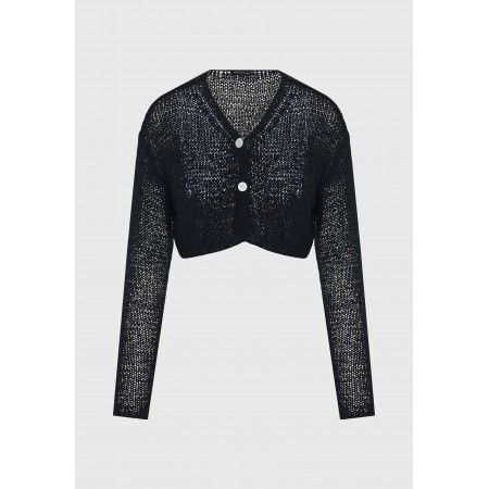 Funky Buddha Γυναικεία Κοντή Ζακέτα Μαύρη