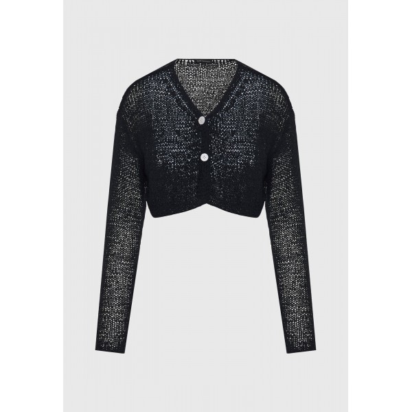 Funky Buddha Short Woven Ζακέτα Πλεκτή Γυναικεία (FBL013-103-07-BLACK)