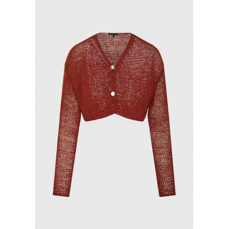 Funky Buddha Γυναικεία Κοντή Ζακέτα Καφέ