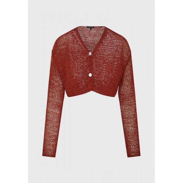 Funky Buddha Short Woven Ζακέτα Πλεκτή Γυναικεία (FBL013-103-07-ORANGE-RUST)