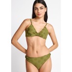 Funky Buddha Towel Pattern Γυναικείο Μαγιό Bikini Top Λαδί